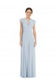 Purchase Soft Chiffon A-Line Long Flutter Sleeves V-Back Formal Evening Dress