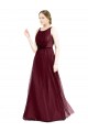 Purchase Tulle A-Line Long Sleeveless Keyhole Back Semi Formal Evening Dress