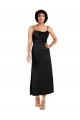 Purchase Silky Satin A-Line Tea Length Sleeveless Formal Evening Dress
