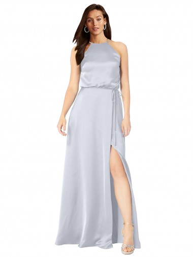 Purchase Silky Satin A-Line Long Sleeveless Low Back Formal Evening Dress