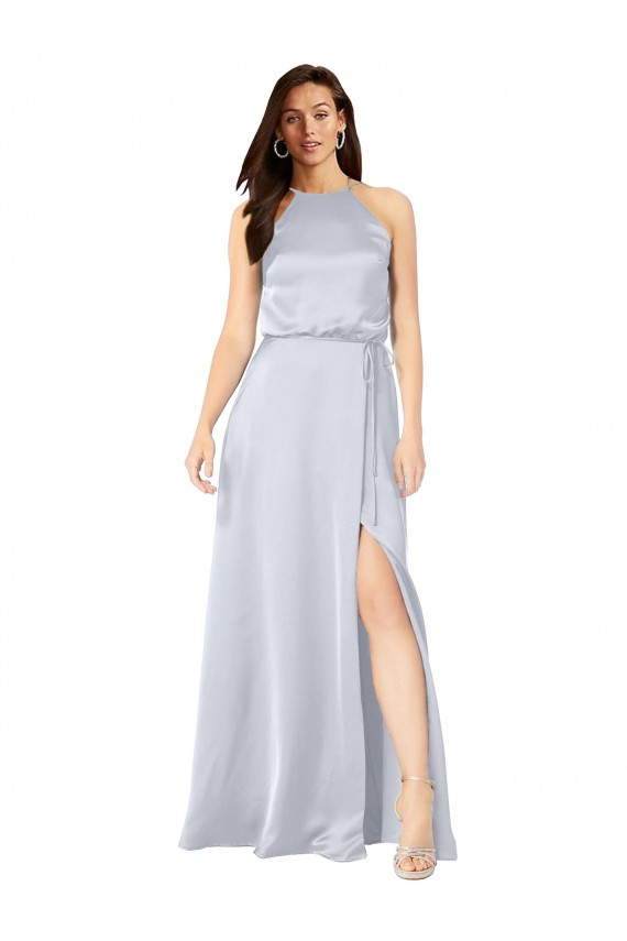 Purchase Silky Satin A-Line Long Sleeveless Low Back Formal Evening Dress