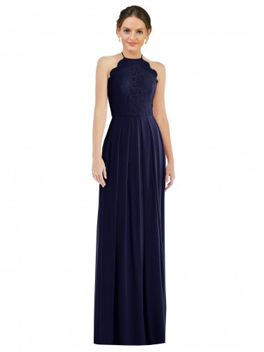 Purchase Soft Chiffon Long Sleeveless Open Back Semi Formal Evening Dress