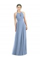 Purchase Soft Chiffon A-Line Long Sleeveless Dusty Blue Evening Dresses