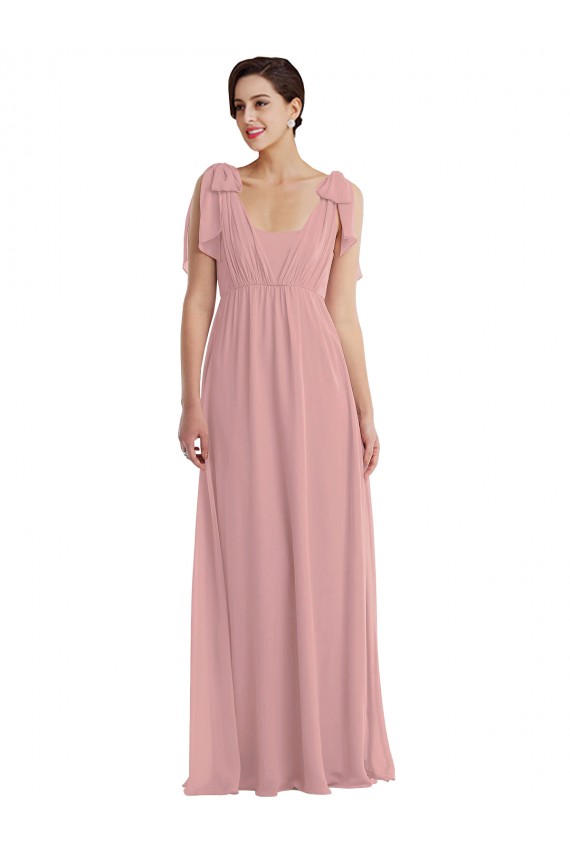 Purchase Soft Chiffon A-Line Sleeveless Dusty Pink Semi Formal Evening Dress