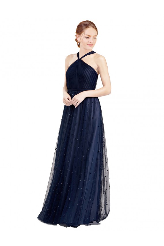 Purchase Soft Tulle A-Line Long Sleeveless Evening Dress