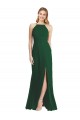 Purchase Soft Chiffon A-Line Sleeveless Dark Green Semi Formal Evening Dress