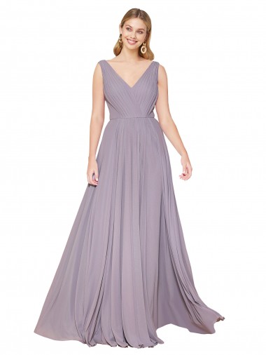 Purchase Soft Chiffon A-Line Sleeveless Dusty Rose Formal Evening Gown