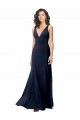 Purchase Stretch Crepe A-Line Sleeveless Dark Navy Formal Dress