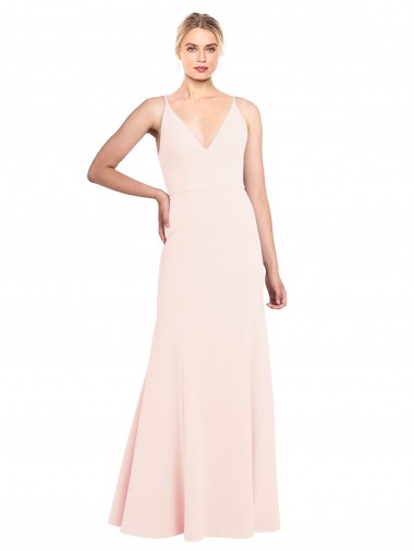 Purchase Stretch Crepe A-Line Sleeveless Pink Formal Evening Dress