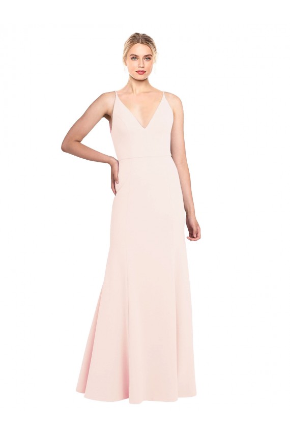 Purchase Stretch Crepe A-Line Sleeveless Pink Formal Evening Dress