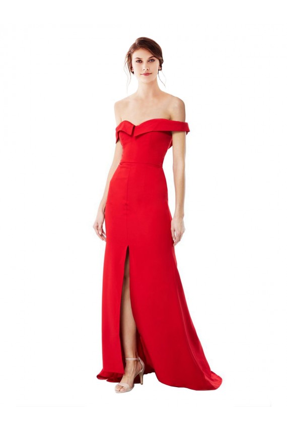 Purchase Stretch Crepe A-Line Long Sleeveless Evening Gown