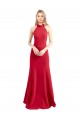 Purchase Stretch Crepe A-Line Long Sleeveless Open Back Formal Evening Dress