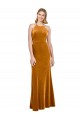 Purchase Stretch Velvet A-Line Long Sleeveless Criss Cross Open Back Formal Evening Dress