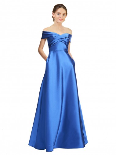 Purchase Satin A-Line Long Sleeveless Black Tie Evening Dress