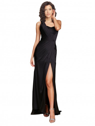 Purchase Silky Satin A-Line Long Sleeveless Evening Dress