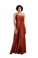 Purchase Silky Satin Long A-Line Sleeveless Black Tie Evening Dress