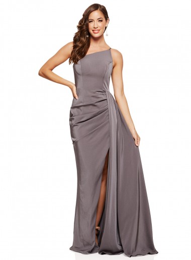 Purchase Silky Satin A-Line Long Sleeveless Formal Evening Gown