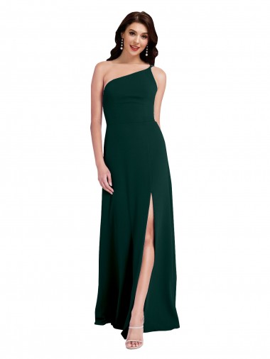 Purchase Stretch Crepe A-Line Long Sleeveless Open Back High Side Slit Prom Dresses