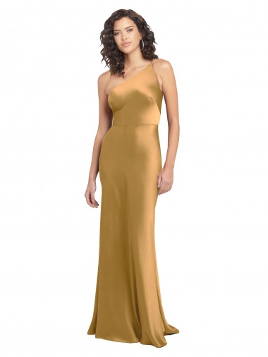 Purchase Stretch Satin A-Line Long Sleeveless Formal Evening Dress