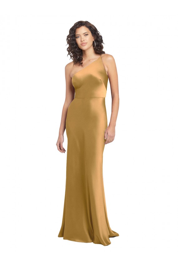Purchase Stretch Satin A-Line Long Sleeveless Formal Evening Dress
