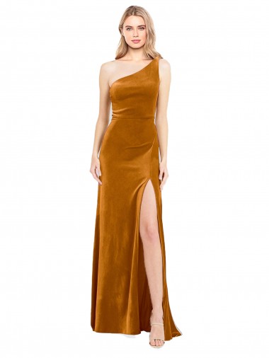 Purchase Stretch Velvet A-Line Long Sleeveless Formal Evening Dress