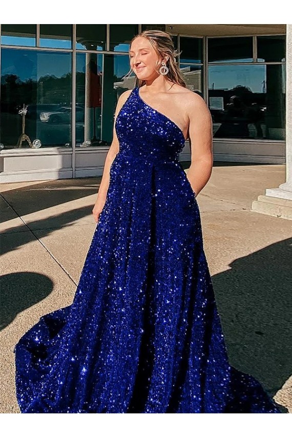 Purchase Velvet Sequin A-Line Sweep Train Sleeveless Evening Dress