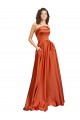 Purchase Silky Satin A-Line Sweep Train Sleeveless Low Back Formal Evening Dress