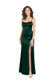 Purchase Stretch Satin A-Line Long Sleeveless Open Back Formal Evening Dress
