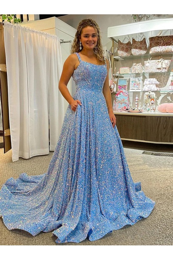 Purchase Velvet Sequin Court Train Sleeveless Evening Dress