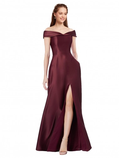 Purchase Satin A-Line Long Cap Sleeves Black Tie Evening Dress