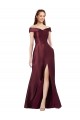 Purchase Satin A-Line Long Cap Sleeves Black Tie Evening Dress