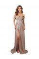 Purchase Sequin A-Line Long Sleeveless High Slit Prom Dresses