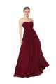 Purchase Soft Chiffon A-Line Long Sleeveless Burgundy Prom Dresses