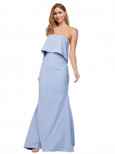 Purchase Stretch Crepe A-Line Long Sleeveless Low Back Formal Dress