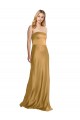 Purchase Stretch Satin A-Line Sleeveless Gold Formal Evening Dress
