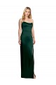 Purchase Stretch Satin A-Line Long Sleeveless Side Slit Prom Dresses