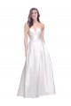Purchase Stretch Satin A-Line Long Sleeveless Low Back Formal Evening Dress