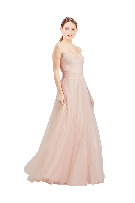 Purchase Tulle A-Line Long Sleeveless Open Back Semi Formal Dress