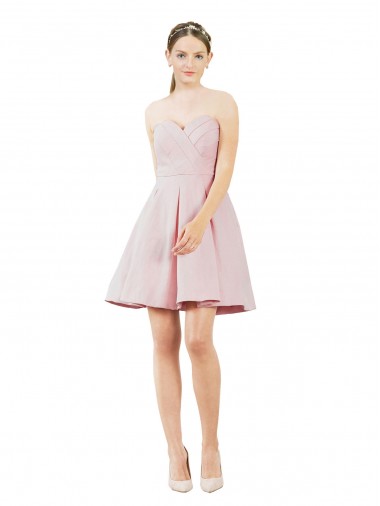 Purchase Satin A-Line Knee Length Sleeveless Evening Dress