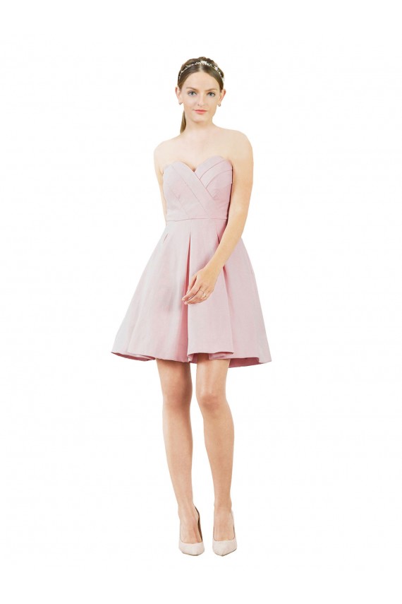 Purchase Satin A-Line Knee Length Sleeveless Evening Dress