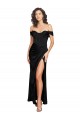 Purchase Silky Satin A-Line Long Sleeveless Low Back Black Prom Dresses