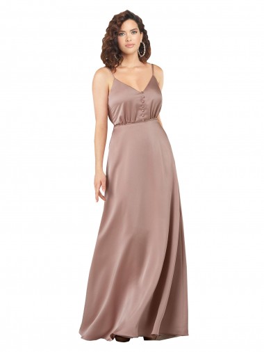 Purchase Silky Satin A-Line Long Sleeveless Formal Evening Dress