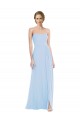 Purchase Soft Chiffon A-Line Long Sleeveless Pleated Front Slit Evening Dresses