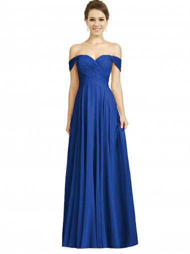 Purchase Soft Chiffon A-Line Long Cap Sleeves Semi Formal Evening Dress