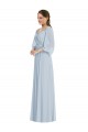 Purchase Soft Chiffon A-Line Long Puff Sleeves Formal Evening Dress