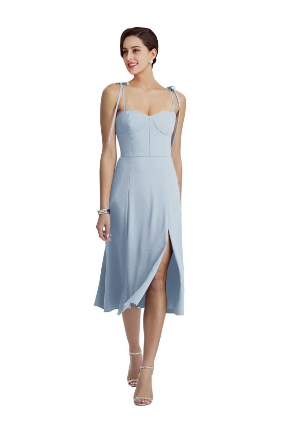 Purchase Stretch Crepe A-Line Midi Length Sleeveless Evening Dress