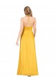 Purchase Silky Satin A-Line Long Sleeveless Open Back Front Slit Formal Dress