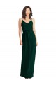 Purchase Soft Chiffon A-Line Long Sleeveless Low Back Ever Green Evening Dresses