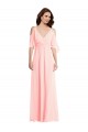 Purchase Soft Chiffon A-Line Long Cold Shoulder V-Back Semi Formal Evening Dress