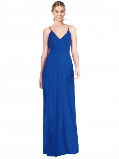 Purchase Soft Chiffon A-Line Long Sleeveless Criss Cross Back Formal Dress